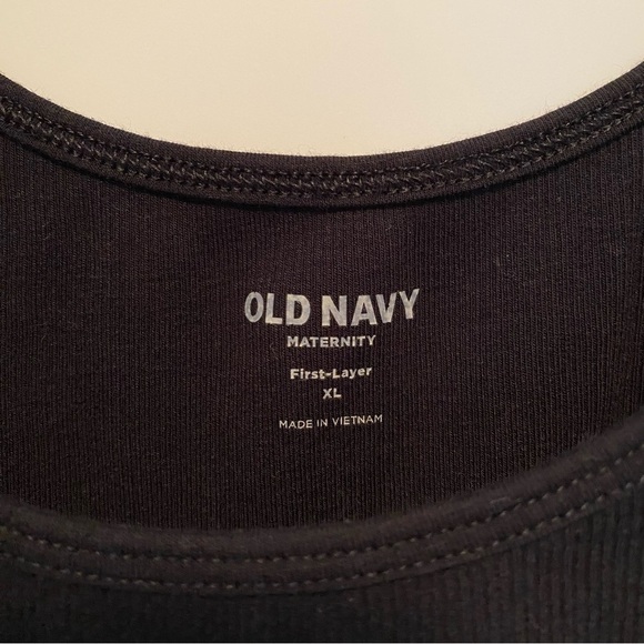 Old Navy Maternity First-Layer Rib-Knit Side-Shirred Black Tank Top Size XL - Picture 5 of 6